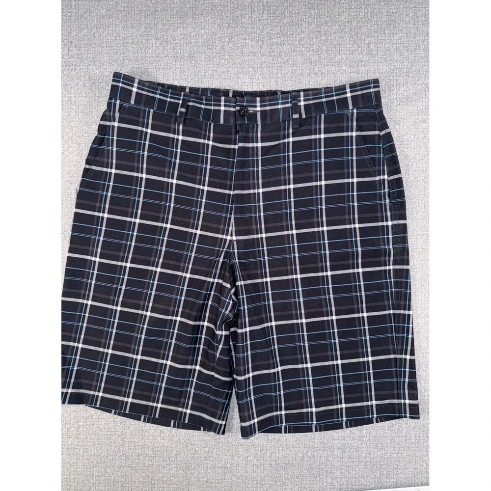 Kirkland Signature Mens Performance Golf Shorts Size 34 Plaid Blue 2 Pair Costco